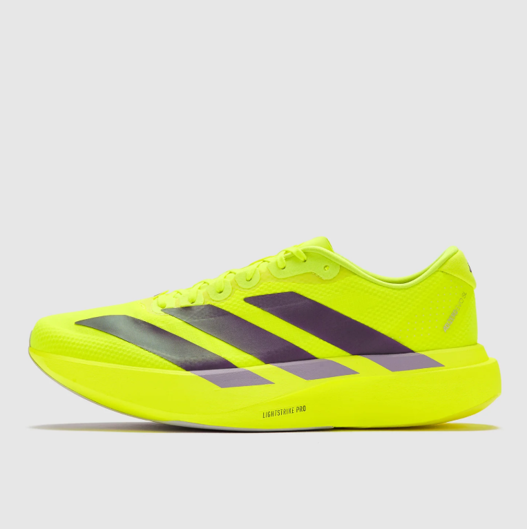 adidas Adizero Running Shoes – Neon Yellow with Dark Three-Stripes