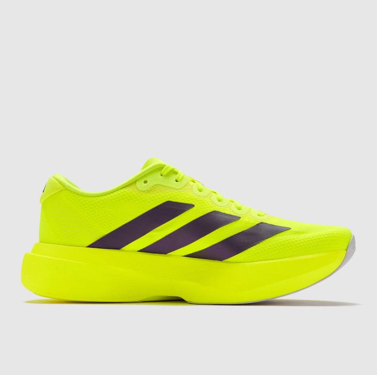 adidas Adizero Running Shoes – Neon Yellow with Dark Three-Stripes