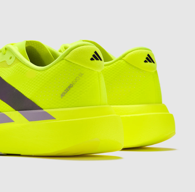adidas Adizero Running Shoes – Neon Yellow with Dark Three-Stripes