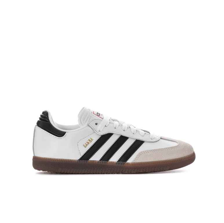 adidas Samba Sneakers – White and Black with Gum Sole