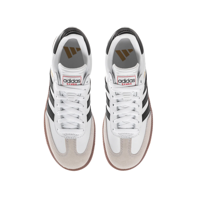 adidas Samba Sneakers – White and Black with Gum Sole