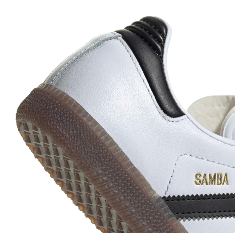 adidas Samba Sneakers – White and Black with Gum Sole