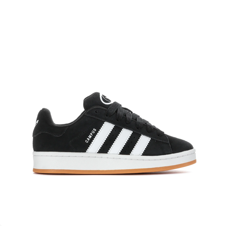 adidas Campus Sneakers – Black and White with Gum Outsole
