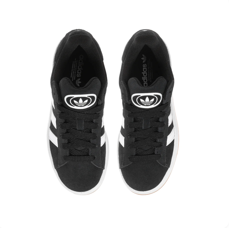 adidas Campus Sneakers – Black and White with Gum Outsole