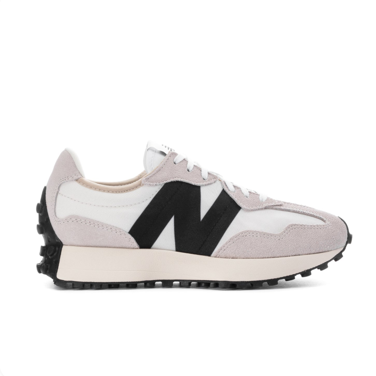 New Balance Sneakers – White and Light Gray with Black N Logo