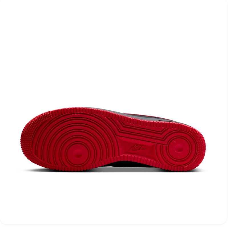 Nike Air Force 1 Black & Red Low-Top Sneakers