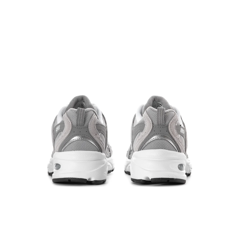 New Balance Gray & White Mesh Sneakers with Sculpted Sole