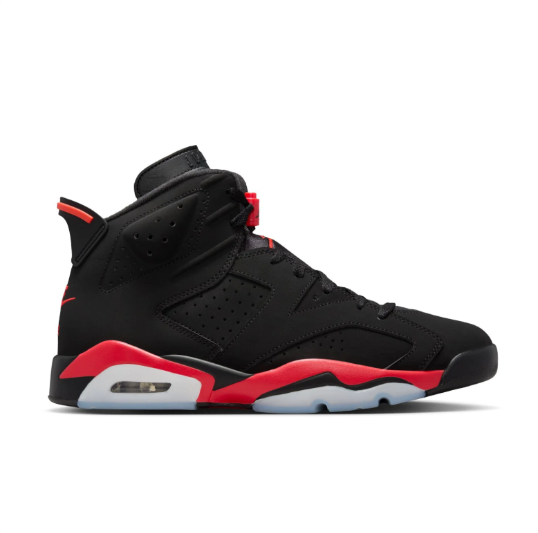 Jordan Black & Red High-Top Sneakers with Icy-Blue Outsole