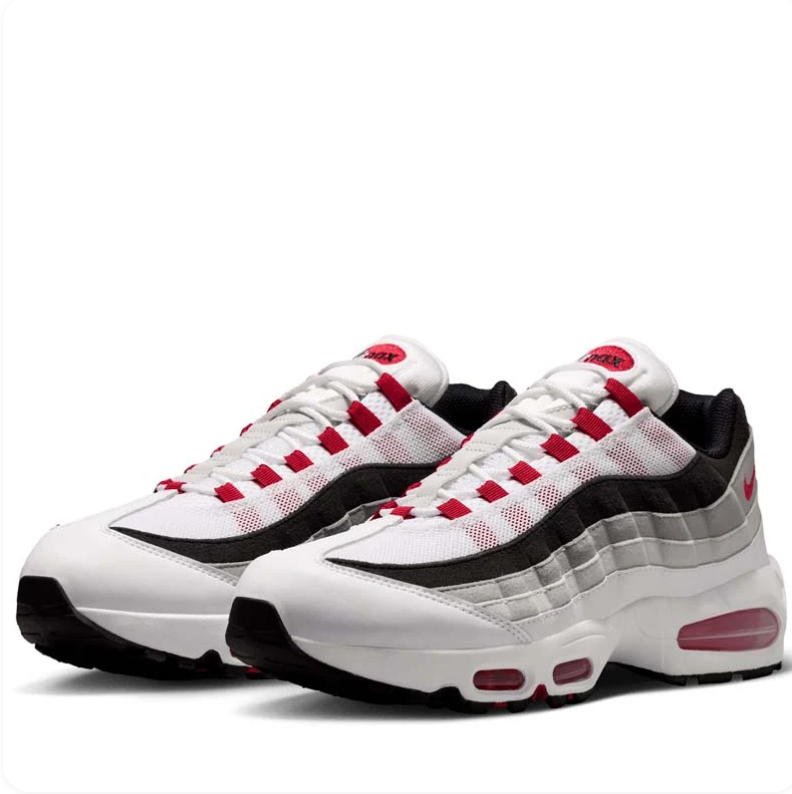Nike Air Max 95 White, Grey and Red Sneakers