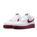Nike Air Force 1 White and Burgundy Low-Top Sneakers