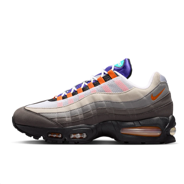 Nike Air Max 95 Grey and Black Sneakers with Multicolor Accents