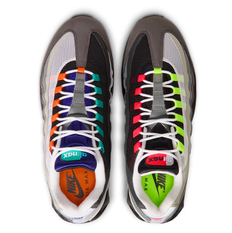 Nike Air Max 95 Grey and Black Sneakers with Multicolor Accents
