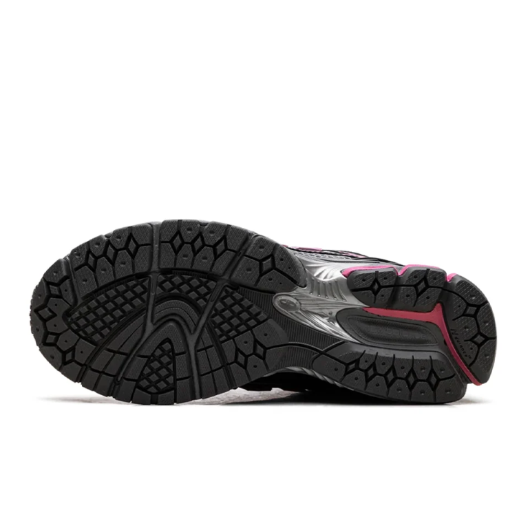 New Balance 1906R Grey and Black Sneakers with Pink Accents