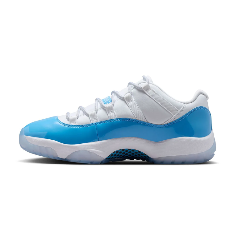 Air Jordan 11 Low White and Bright Blue Sneakers