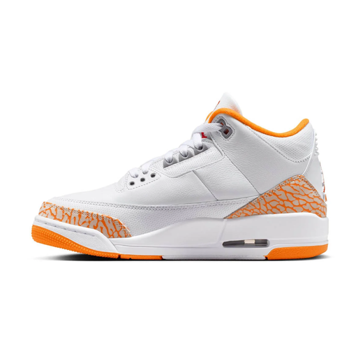 Air Jordan 3 White and Orange Elephant-Print Sneakers