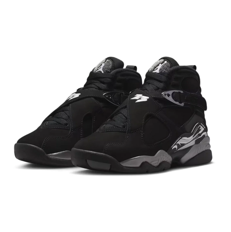 Air Jordan 8 Black and Grey High-Top Sneakers