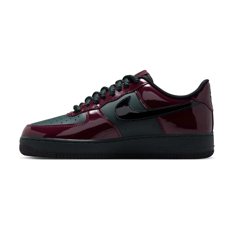 Nike Air Force 1 Low Burgundy and Dark Green Sneakers
