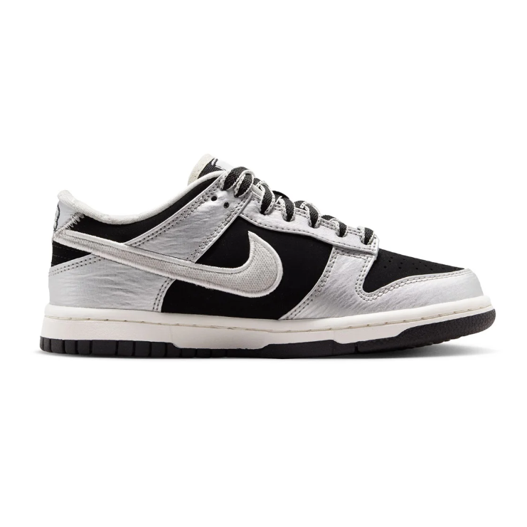 Nike Dunk Low Black and Silver-Tone Sneakers