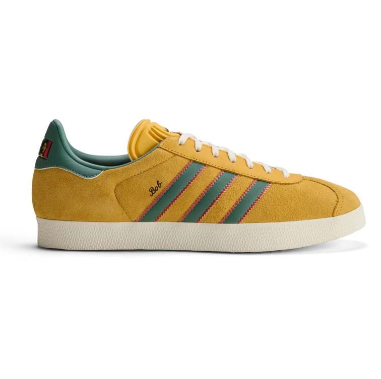 adidas Yellow and Green Sneakers with Red-Trimmed Stripes
