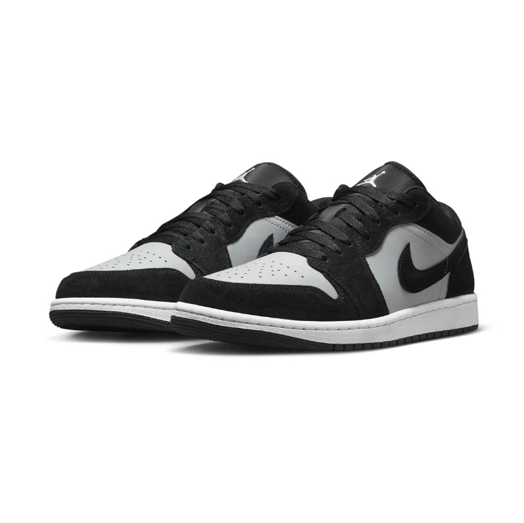 Air Jordan Black and Grey Low-Top Sneakers with White Midsole