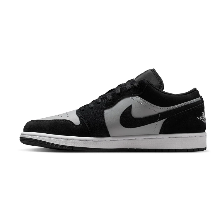 Air Jordan Black and Grey Low-Top Sneakers with White Midsole