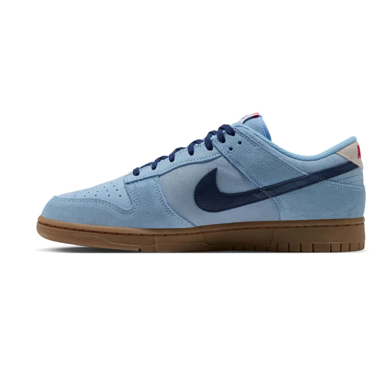 Nike Light Blue Low-Top Sneakers with Navy Swoosh and Gum Sole