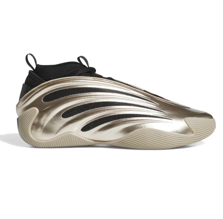Metallic Champagne and Black Sneakers with Sculpted Cutout Panels