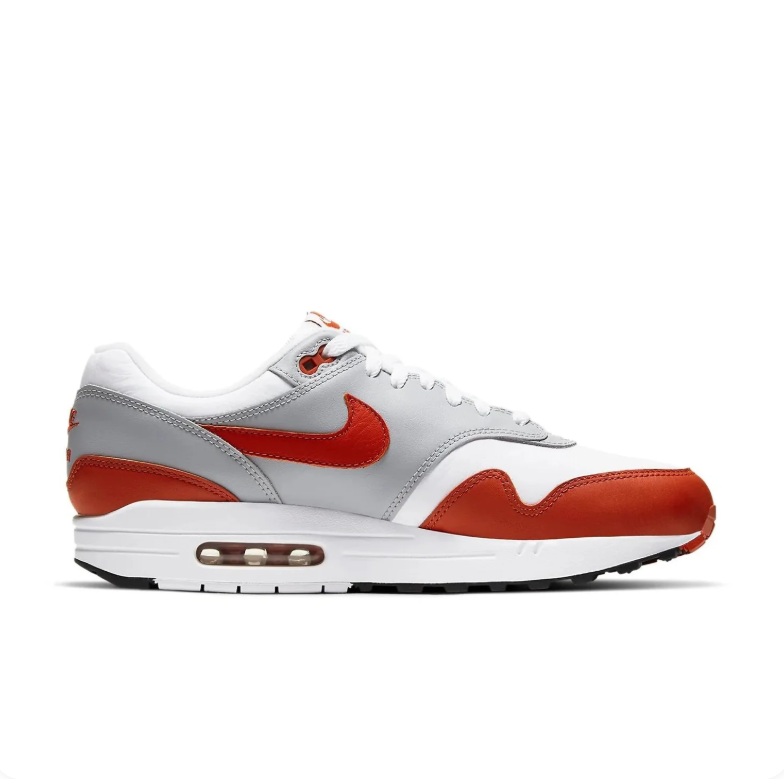 Nike Air Max White and Grey Sneakers with Burnt Orange Accents