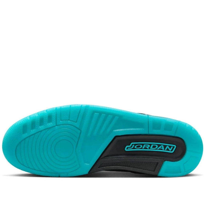 Jordan Black and Turquoise Sneakers with Grey Elephant-Print Panels