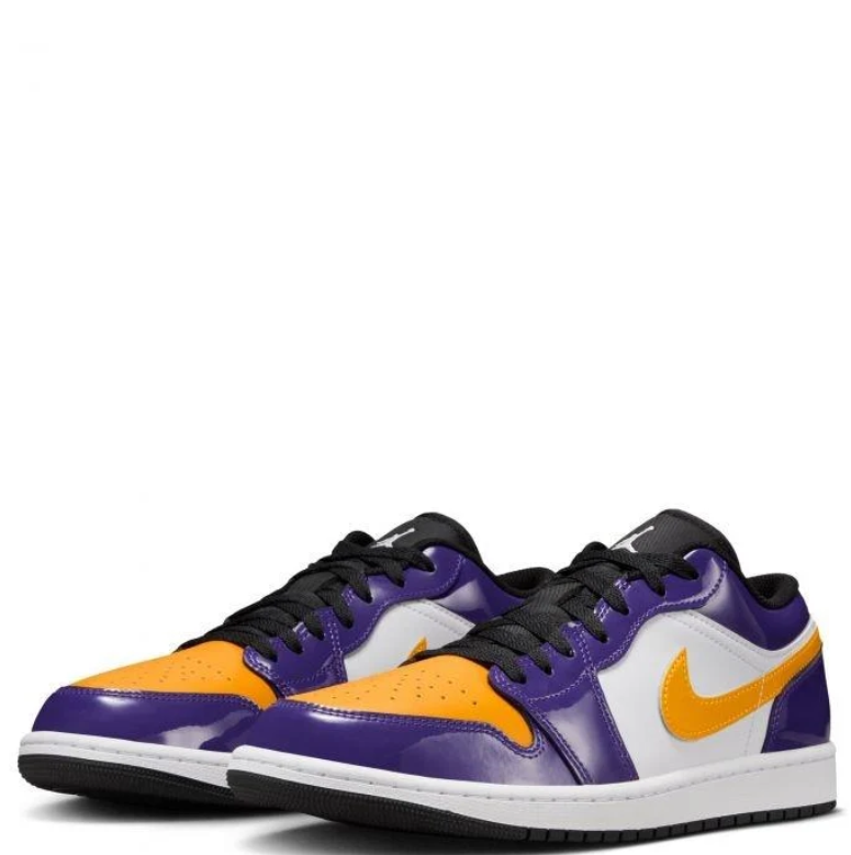 Jordan Purple, Gold and White Low-Top Sneakers