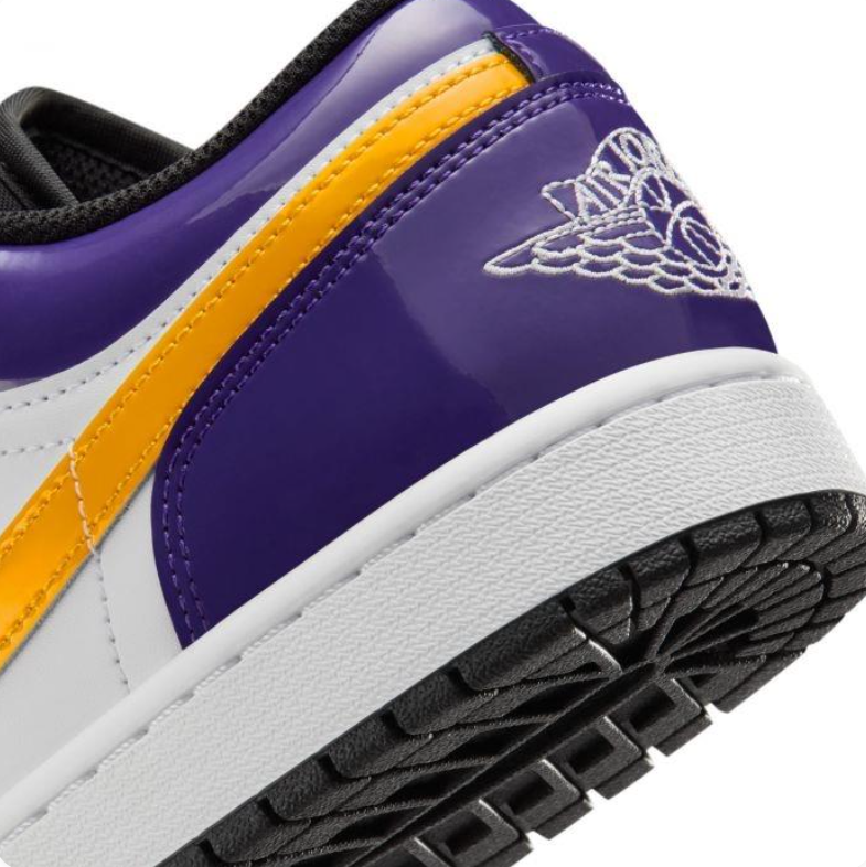 Jordan Purple, Gold and White Low-Top Sneakers