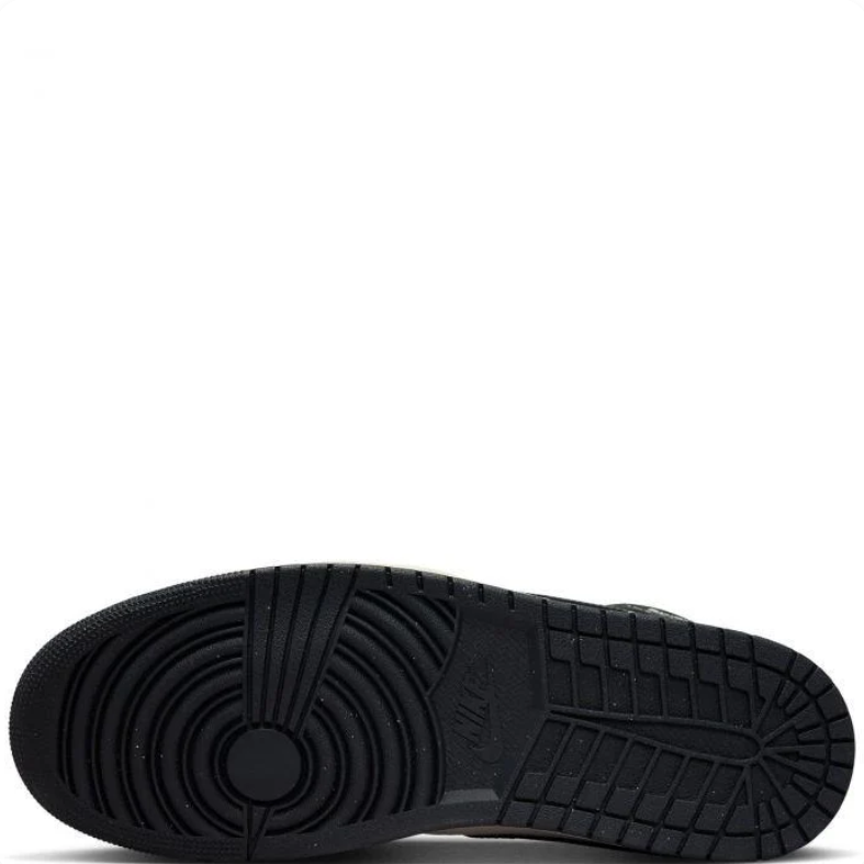 Jordan Black and Beige High-Top Sneakers with Olive Green Collars