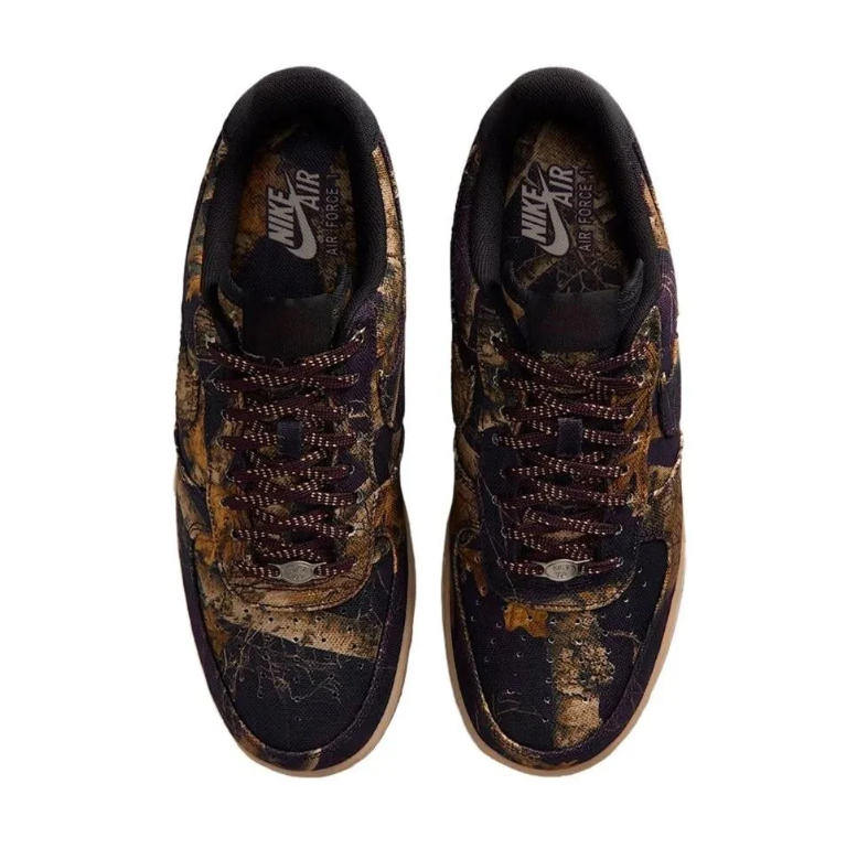 Nike Woodland-Pattern Low-Top Sneakers with Tan Midsoles